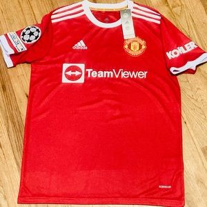 Manchester United Ronaldo Jersey UCL logos